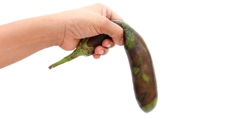 Las verduras débiles simbolizan la eficacia de los alimentos nocivos.